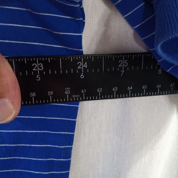 Ralph Lauren Polo Golf Shirt Blue Striped Size Lg 100% Cotton Hawaiian Poipu Bay - Picture 5 of 5